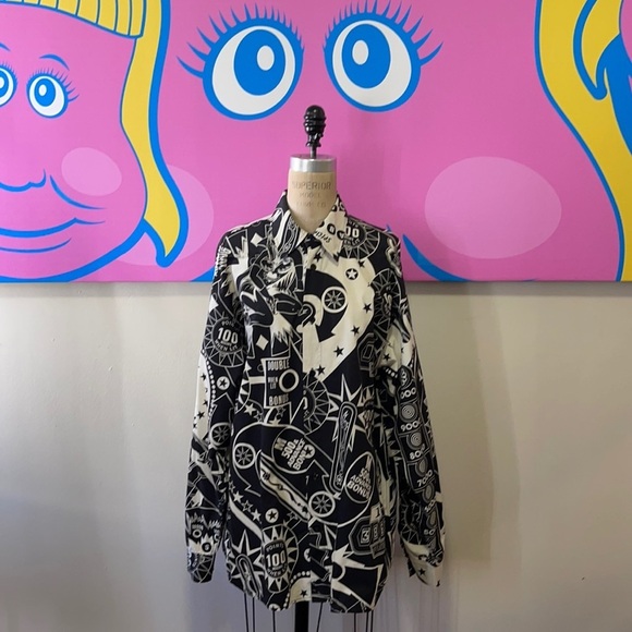 Moschino Jeans Black White Gambling Casino Shirt